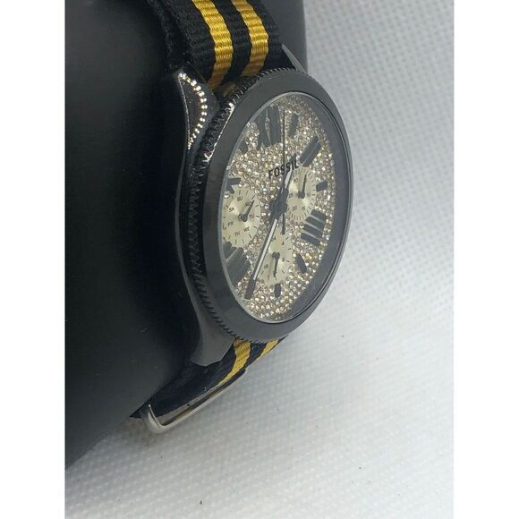 Fossil AM4592 Women's Multicolor Stap Analog Gold Dial Quartz Genuine Watch CM15 - Picture 3 of 9